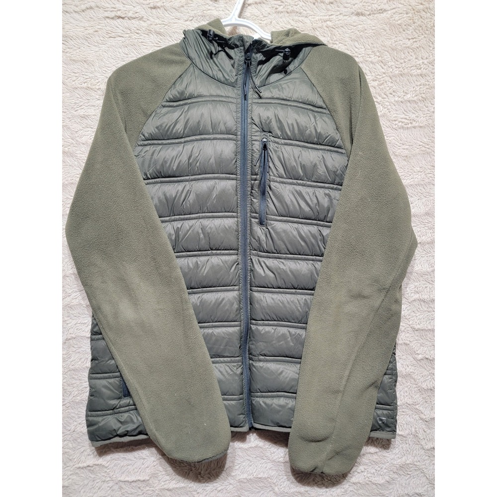 GapFit Mens PrimaLoft Puff Performance Fleece Hooded Puffer Jacket Surplus M